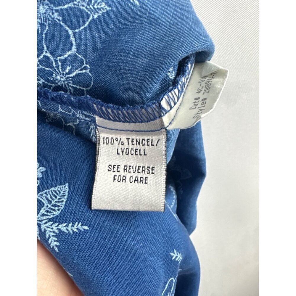 AKS Amy K Su Womens XL Floral Blue Tencel Sleeveless Top - Picture 4 of 5